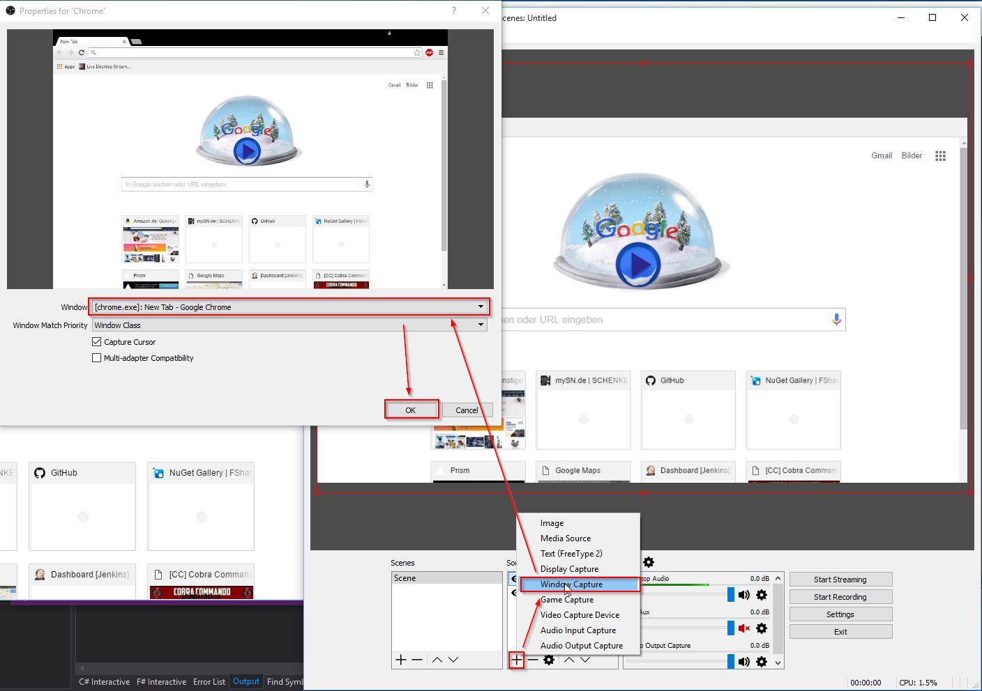 after-chrome Screenshot Setup after starting chrome