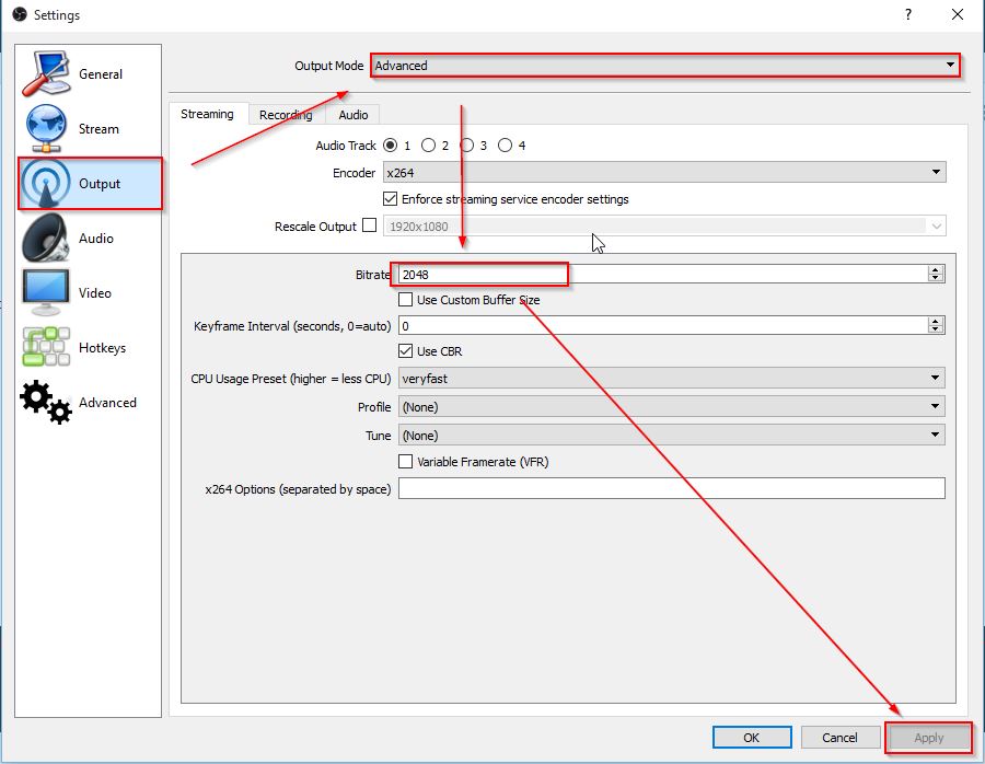 setup-output Screenshot Setup 'Output'